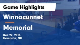 Winnacunnet  vs Memorial Game Highlights - Dec 22, 2016