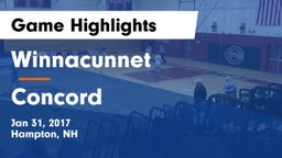 Winnacunnet  vs Concord  Game Highlights - Jan 31, 2017