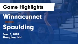 Winnacunnet  vs Spaulding  Game Highlights - Jan. 7, 2020