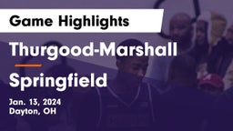 Thurgood-Marshall  vs Springfield  Game Highlights - Jan. 13, 2024