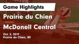 Prairie du Chien  vs McDonell Central Game Highlights - Oct. 5, 2019