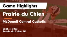 Prairie du Chien  vs McDonell Central Catholic  Game Highlights - Sept. 3, 2022