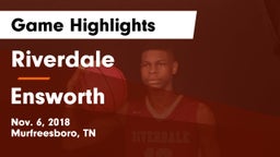Riverdale  vs Ensworth  Game Highlights - Nov. 6, 2018