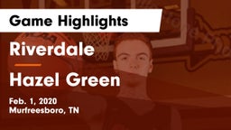 Riverdale  vs Hazel Green  Game Highlights - Feb. 1, 2020