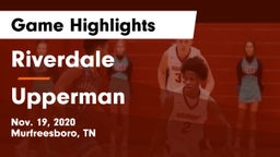 Riverdale  vs Upperman  Game Highlights - Nov. 19, 2020