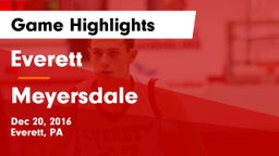 Everett  vs Meyersdale  Game Highlights - Dec 20, 2016