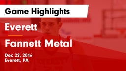 Everett  vs Fannett  Metal Game Highlights - Dec 22, 2016