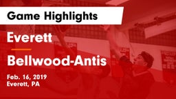 Everett  vs Bellwood-Antis  Game Highlights - Feb. 16, 2019