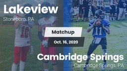 Matchup: Lakeview  vs. Cambridge Springs  2020