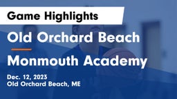 Old Orchard Beach  vs Monmouth Academy Game Highlights - Dec. 12, 2023