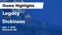 Legacy  vs Dickinson  Game Highlights - Feb. 1, 2018