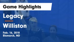Legacy  vs Williston  Game Highlights - Feb. 16, 2018