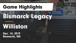 Bismarck Legacy  vs Williston  Game Highlights - Dec. 14, 2019