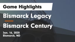 Bismarck Legacy  vs Bismarck Century  Game Highlights - Jan. 16, 2020