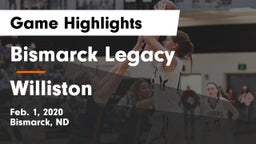 Bismarck Legacy  vs Williston  Game Highlights - Feb. 1, 2020