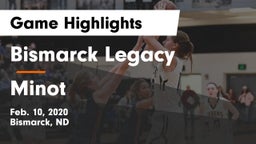 Bismarck Legacy  vs Minot  Game Highlights - Feb. 10, 2020