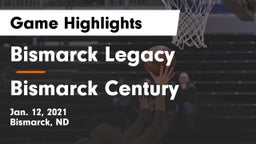Bismarck Legacy  vs Bismarck Century  Game Highlights - Jan. 12, 2021
