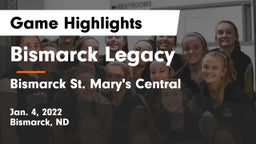Bismarck Legacy  vs Bismarck St. Mary's Central  Game Highlights - Jan. 4, 2022
