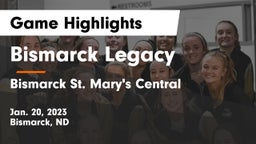 Bismarck Legacy  vs Bismarck St. Mary's Central  Game Highlights - Jan. 20, 2023