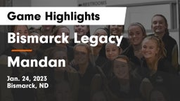 Bismarck Legacy  vs Mandan  Game Highlights - Jan. 24, 2023