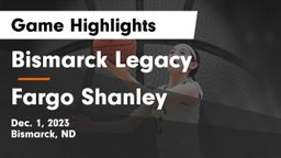 Bismarck Legacy  vs Fargo Shanley  Game Highlights - Dec. 1, 2023