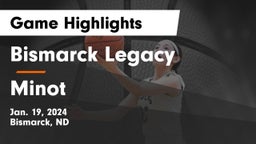Bismarck Legacy  vs Minot  Game Highlights - Jan. 19, 2024