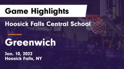 Hoosick Falls Central School vs Greenwich  Game Highlights - Jan. 10, 2022