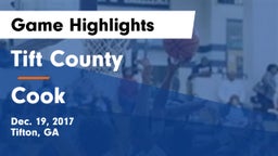 Tift County  vs Cook  Game Highlights - Dec. 19, 2017