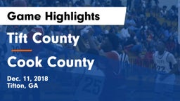 Tift County  vs Cook County  Game Highlights - Dec. 11, 2018
