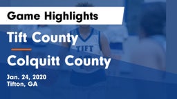 Tift County  vs Colquitt County  Game Highlights - Jan. 24, 2020