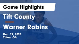 Tift County  vs Warner Robins   Game Highlights - Dec. 29, 2020