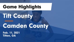 Tift County  vs Camden County  Game Highlights - Feb. 11, 2021
