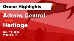 Adams Central  vs Heritage  Game Highlights - Jan. 12, 2019