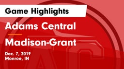Adams Central  vs Madison-Grant  Game Highlights - Dec. 7, 2019