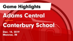 Adams Central  vs Canterbury School Game Highlights - Dec. 14, 2019
