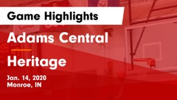 Adams Central  vs Heritage  Game Highlights - Jan. 14, 2020