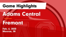 Adams Central  vs Fremont  Game Highlights - Feb. 6, 2020