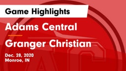 Adams Central  vs Granger Christian Game Highlights - Dec. 28, 2020