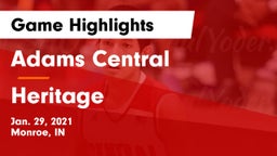 Adams Central  vs Heritage  Game Highlights - Jan. 29, 2021