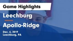 Leechburg  vs Apollo-Ridge  Game Highlights - Dec. 6, 2019