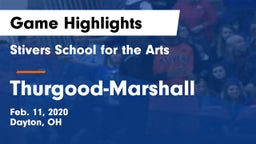 Stivers School for the Arts  vs Thurgood-Marshall  Game Highlights - Feb. 11, 2020