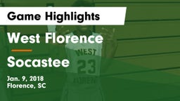 West Florence  vs Socastee  Game Highlights - Jan. 9, 2018