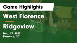 West Florence  vs Ridgeview  Game Highlights - Dec. 13, 2017
