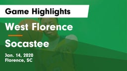 West Florence  vs Socastee Game Highlights - Jan. 14, 2020