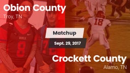 Matchup: Obion County High vs. Crockett County  2017