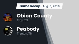 Recap: Obion County  vs. Peabody  2018