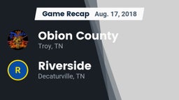Recap: Obion County  vs. Riverside  2018