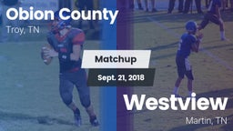 Matchup: Obion County High vs. Westview  2018