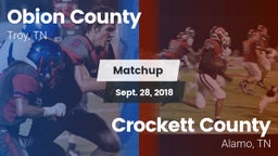 Matchup: Obion County High vs. Crockett County  2018