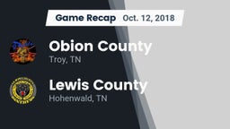 Recap: Obion County  vs. Lewis County  2018